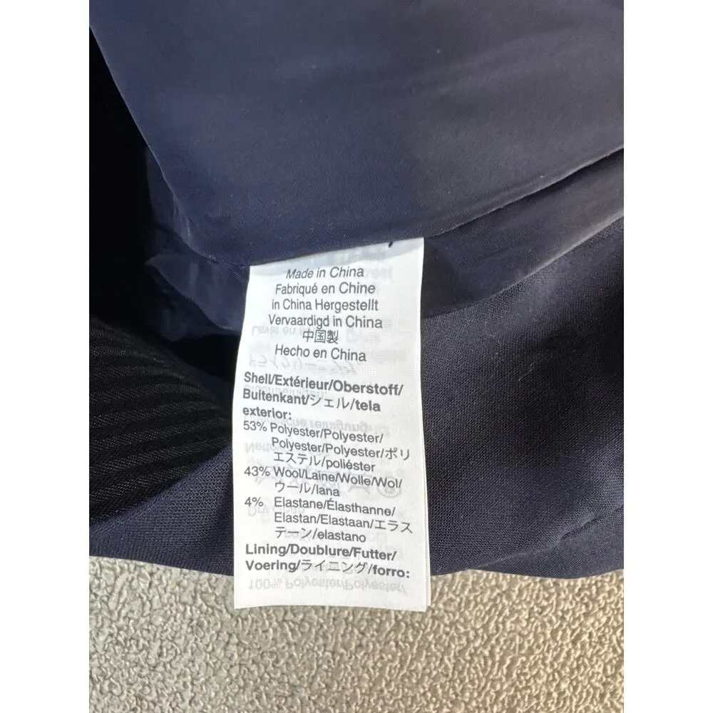 NWT J. Crew Dress Pant High Rise Wool Blend Career‎ Professional Navy Blue Sz 00